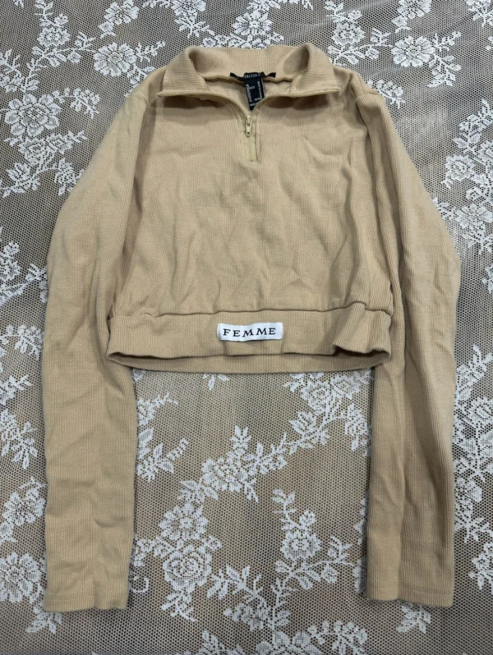 camel 1/4 zip sweater